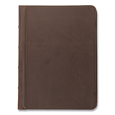 Samsill Vintage Hardback Zipper Portfolio, Vinyl, Dark Brown, 11 x 8.5 (SAM70836)
