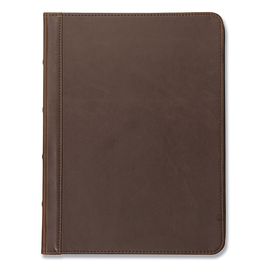 Samsill Vintage Hardback Zipper Portfolio, Vinyl, Dark Brown, 11 x 8.5 (SAM70836)