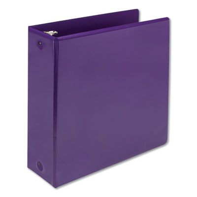 Samsill Earth's Choice Biobased Economy Round Ring View Binders, 3 Rings, 4" Capacity, 11 x 8.5, Purple (17398)