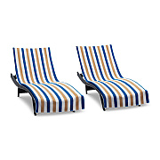 Cabo Cabana Chaise Cover 30x85 Navy/beige, Pack Of 2 (P-CC-CC-NV/BG)