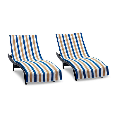 Cabo Cabana Chaise Cover 30x85 Navy/beige, Pack Of 2 (P-CC-CC-NV/BG)