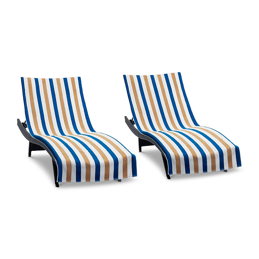 Cabo Cabana Chaise Cover 30x85 Navy/beige, Pack Of 2 (P-CC-CC-NV/BG)