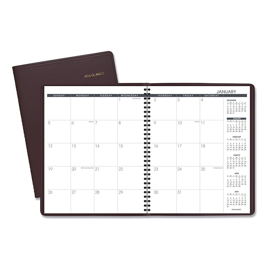 AT-A-GLANCE Monthly Planner, 11 x 9, Winestone Cover, 15-Month: Jan 2026 to Mar 2027 (7026050)