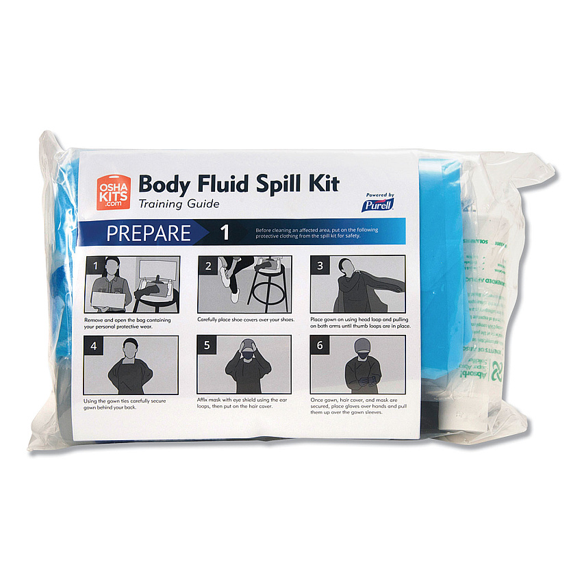 PURELL Body Fluid Spill Kit, Refill, 8.5" X 11.3" X 4.5", 2 Refills/carton (384102RFL)