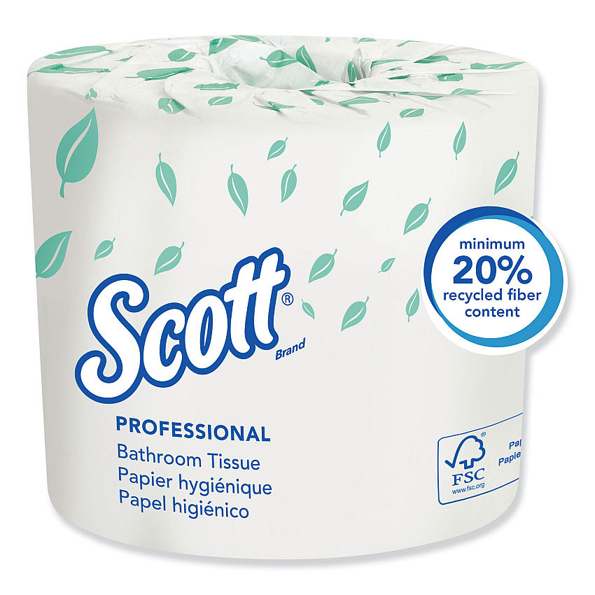 Scott Essential Standard Roll Bathroom Tissue for Business, Septic Safe, 2-Ply, White, 550 Sheets/Roll (KCC04460RL)