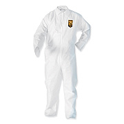 KleenGuard A35 Liquid and Particle Protection Coveralls, Zipper Front, Elastic Wrists and Ankles, 3X-Large, White, 25/Carton (KCC38932)