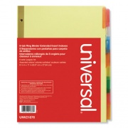 Universal Deluxe Extended Insertable Tab Indexes, 8-Tab, 11 x 8.5, Buff, Assorted Tabs, 6 Sets (21876)
