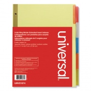 Universal Deluxe Extended Insertable Tab Indexes, 5-Tab, 11 x 8.5, Buff, Assorted Tabs, 6 Sets (21874)