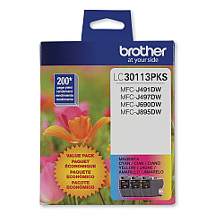 Brother LC3011 Ink, 200 Page-Yield, Cyan/Magenta/Yellow (BRTLC30113PKS)