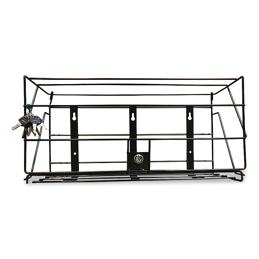 Boardwalk Locking Rack for 3 Liter PDC Cleaner Bottles, 1-Shelf, 24w x 10d x 12h, Black (BWK710058)