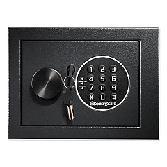 Sentry Safe Electronic Security Safe, 0.14 cu ft, 9w x 6.6d x 6.6h, Black (SENX014E)