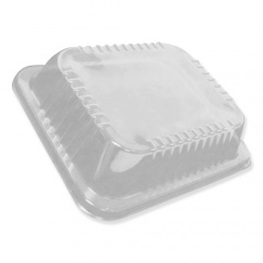 Durable Packaging Dome Lids for 12.63 x 10.5 Oblong Containers, 1.5" Half Size Steam Table Pan Lid, Low Dome, Clear, Plastic, 100/Carton (P4300100)