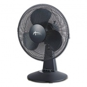 Alera 12" 3-Speed Oscillating Desk Fan, Plastic, Black (FAN122B)
