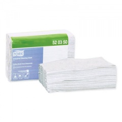 Tork Industrial Cleaning Cloths, 1-Ply, 12.6 x 15.16, Gray, 55/Pack, 8 Packs/Carton (520350)
