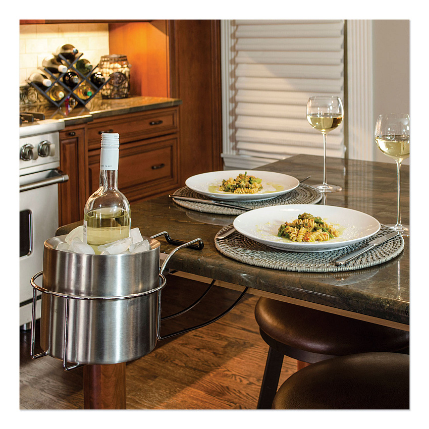 C-Line Wine By Your Side, Steel Frame/Red Wine Adapter/Ice Bucket, 161.06 cu in, Stainless Steel (CLI20014)