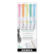 Zebra Mildliner Double Ended Highlighter, Assorted Ink Colors, Bold-Chisel/Fine-Bullet Tips, Assorted Barrel Colors, 5/Pack (78105)