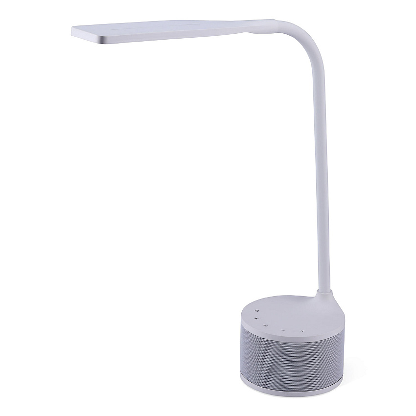 Bostitch LED Bluetooth Speaker Lamp with USB, 2 Prong, 4.33w x 14.57h, White (BOSVLED1817)