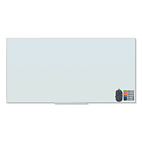 U Brands Floating Glass Dry Erase Board, 70 x 35, White (UBR3978U0001)