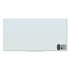 U Brands Floating Glass Dry Erase Board, 70 x 35, White (UBR3978U0001)