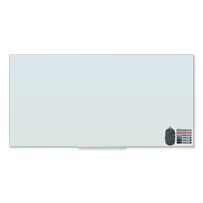U Brands Floating Glass Dry Erase Board, 70 x 35, White (UBR3978U0001)
