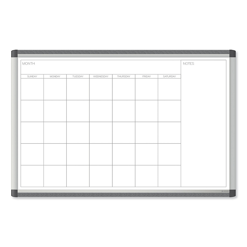 U Brands PINIT Magnetic Dry Erase Undated One Month Calendar, 35 x 23, White (UBR2901U0001)