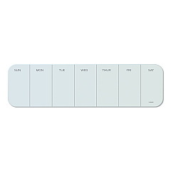 U Brands Cubicle Glass Dry Erase Board, Undated One-Week, 20 x 5.5, White Surface (UBR3688U0001)