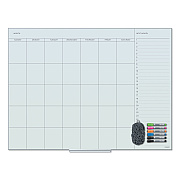 U Brands Floating Glass Dry Erase Undated One Month Calendar, 47 x 35, White (UBR3969U0001)