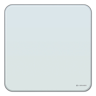 U Brands Cubicle Glass Dry Erase Board, 12 x 12, White Surface (UBR3690U0001)