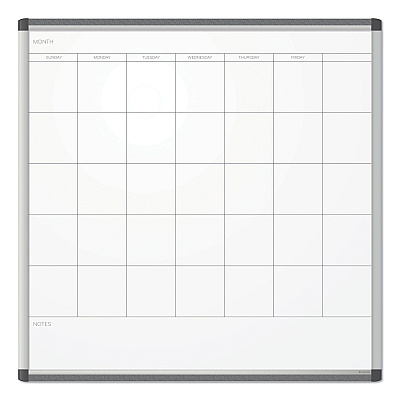 U Brands PINIT Magnetic Dry Erase Undated One Month Calendar, 35 x 35, White (UBR2902U0001)
