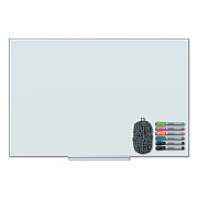 U Brands Floating Glass Dry Erase Board, 35 x 23, White (UBR3975U0001)