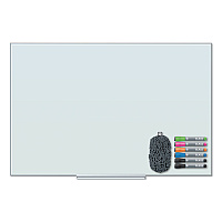 U Brands Floating Glass Dry Erase Board, 35 x 23, White (UBR3975U0001)