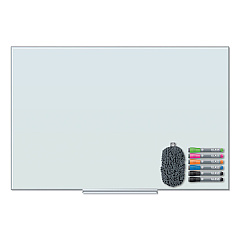 U Brands Floating Glass Dry Erase Board, 35 x 23, White (UBR3975U0001)