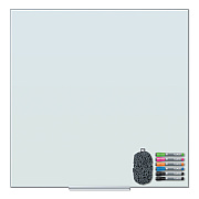 U Brands Floating Glass Dry Erase Board, 35 x 35, White (UBR3976U0001)