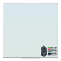 U Brands Floating Glass Dry Erase Board, 35 x 35, White (UBR3976U0001)