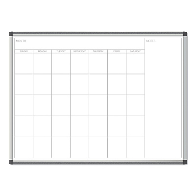 U Brands PINIT Magnetic Dry Erase Undated One Month Calendar, 47 x 35, White (UBR2903U0001)