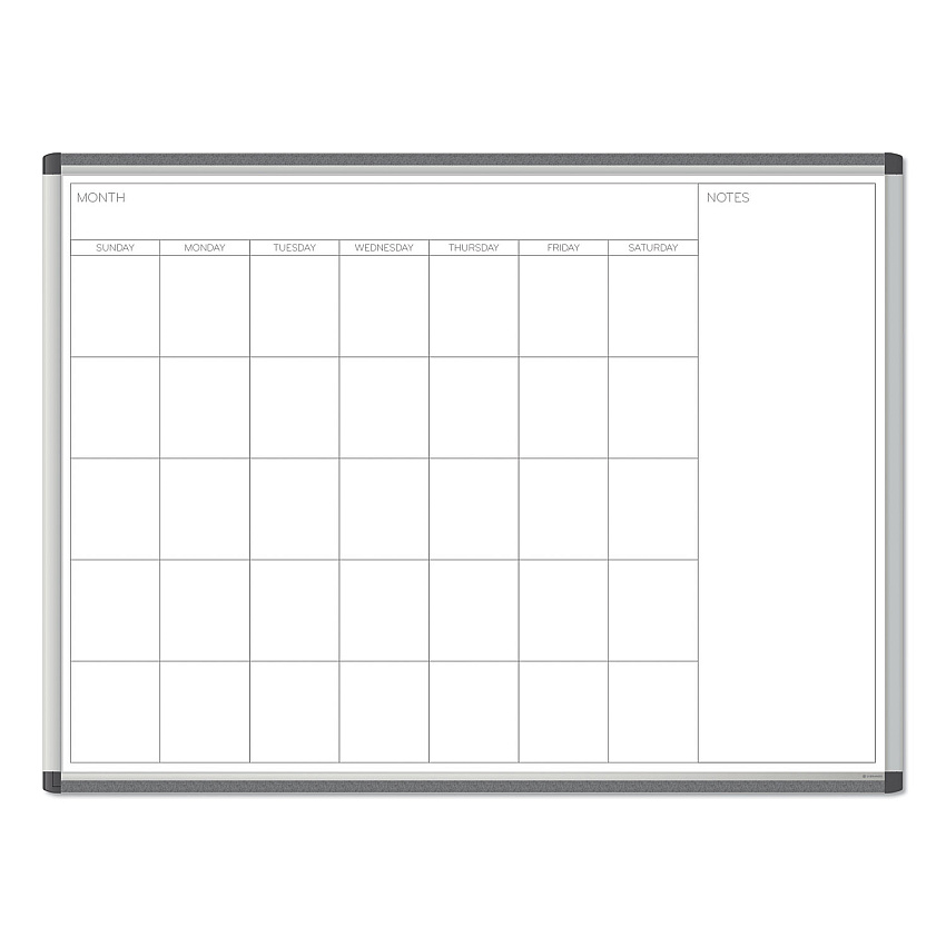 U Brands PINIT Magnetic Dry Erase Undated One Month Calendar, 47 x 35, White (UBR2903U0001)