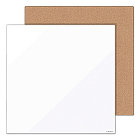 U Brands Tile Board Value Pack, (1) Tan Cork Bulletin, (1) White Magnetic Dry Erase, 14 x 14 (UBR3888U0001)