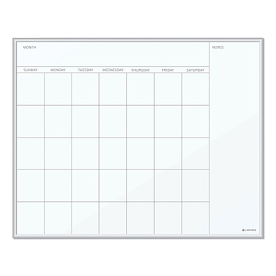 U Brands Magnetic Dry Erase Board, Undated One Month, 20 x 16, White Surface, Silver Aluminum Frame (UBR361U0001)