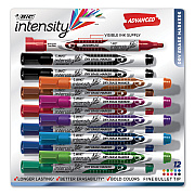 BIC Intensity Advanced Dry Erase Marker, Pocket-Style, Medium Bullet Tip, Assorted Colors, Dozen (BICGELIPP121AST)