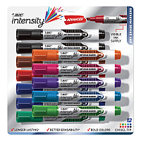 BIC Intensity Advanced Dry Erase Marker, Tank-Style, Broad Chisel Tip, Assorted Colors, Dozen (BICGELITP121AST)
