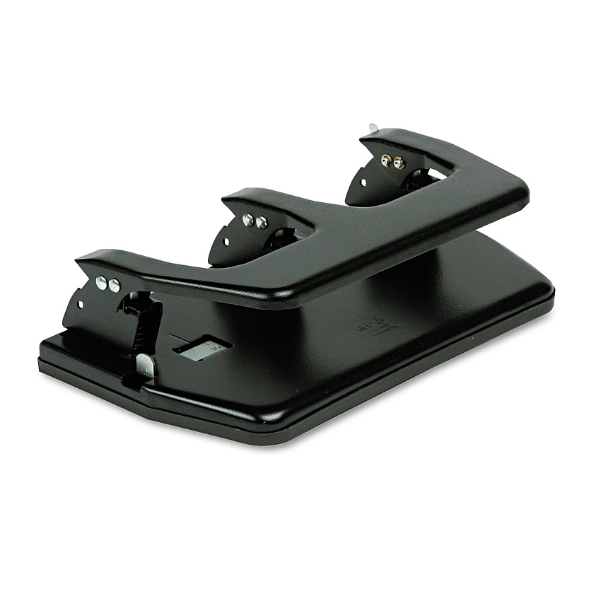 Master 20-Sheet Heavy-Duty Three-Hole Punch, Oversized Handle, 9/32" Holes, Steel, Black (MATMP3)