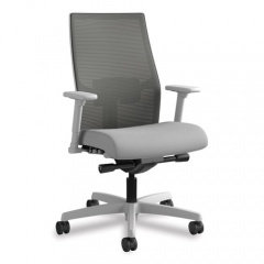 HON Ignition 2.0 4-Way Stretch Mid-Back Mesh Task Chair, Supports Up to 300 lb, Frost Seat, Charcoal Back, Titanium Base (I2M2ACC22AIK)