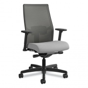 HON Ignition 2.0 4-Way Stretch Mid-Back Mesh Task Chair, Supports 300 lb, 17" to 21" Seat, Frost Seat, Charcoal Back, Black Base (I2M2ACC22ATK)