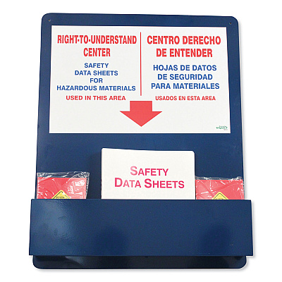 Impact Bilingual "Right-To-Understand" SDS Center, 25w x 5.2d x 30h, Blue/White/Red (IMP799112)