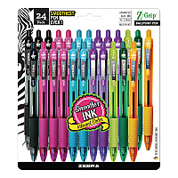 Zebra Z-Grip Ballpoint Pen, Retractable, Medium 1 mm, Assorted Artistic Ink Colors, Assorted Barrel Colors, 24/Pack (ZEB12271)