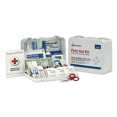 First Aid Only ANSI Class A 25 Person Bulk First Aid Kit for 25 People, 89 Pieces, Metal Case (FAO90560)