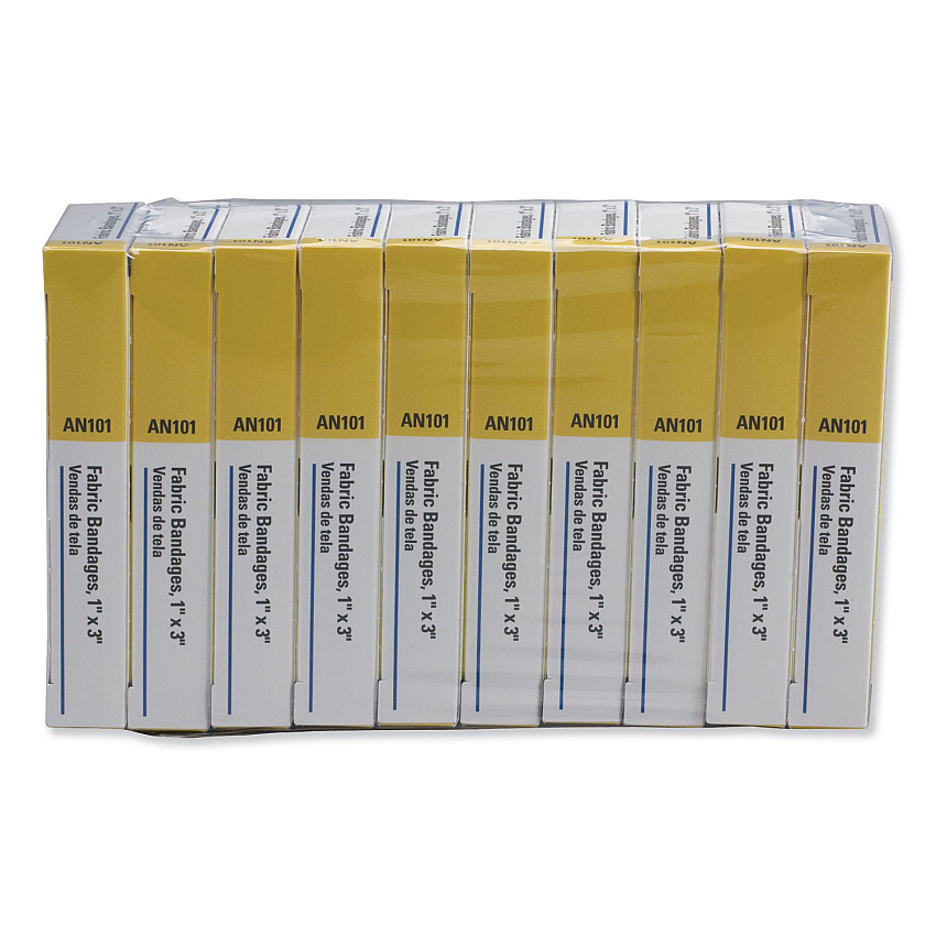 First Aid Only First-Aid Refill Fabric Adhesive Bandages, 1 x 3, 160/Pack (FAOAN101)