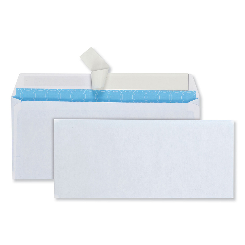Quality Park Security Envelope, #10, Commercial Flap, Redi-Strip Adhesive Closure, 4.13 x 9.5, White, 500/Box (QUA90019)