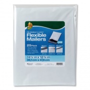 Duck Reusable 2-Way Flexible Mailers, Square Flap, Self-Adhesive Closure, 14.25 x 18.75, White, 25/Pack (286340)
