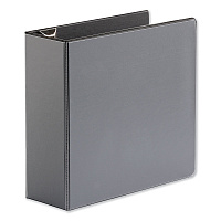 Universal Deluxe Easy-to-Open D-Ring View Binder, 3 Rings, 4" Capacity, 11 x 8.5, Black (UNV30753)